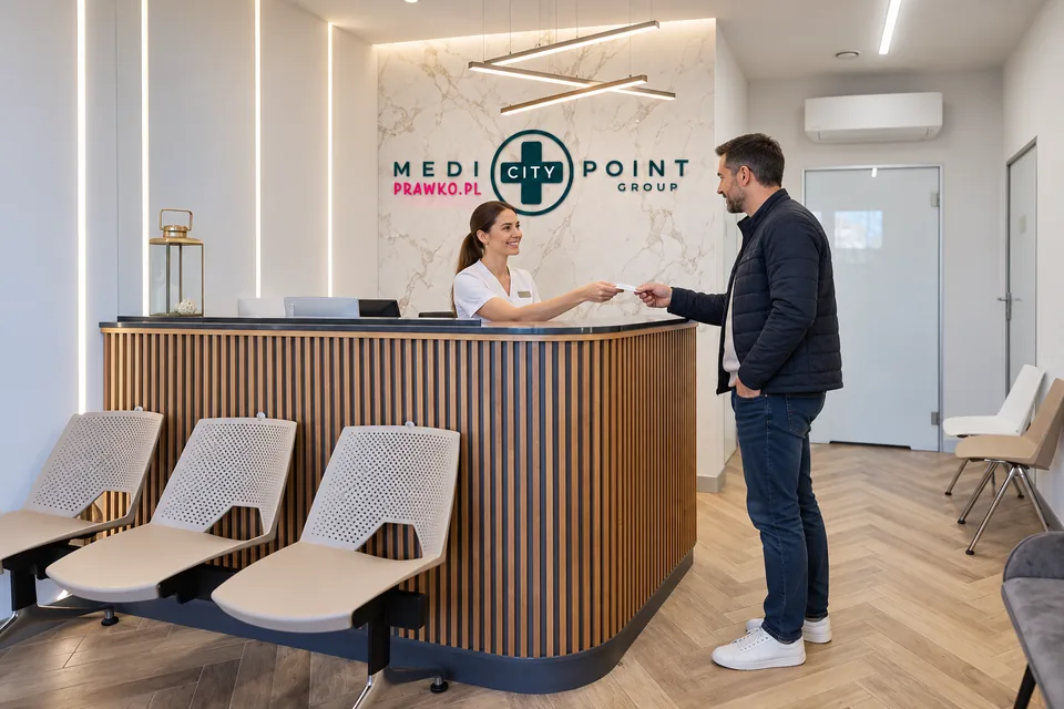 Recepcja MediPrawko przy Kamiennej z osobami